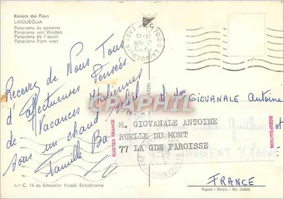 Laigueglia — panorama południowo-zachodnia — Kodachrome — Rewers
