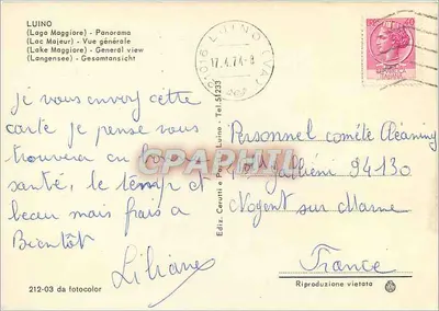 Luino — Ogólny widok — Wyd. Carutti, nr 212-03 — Rewers