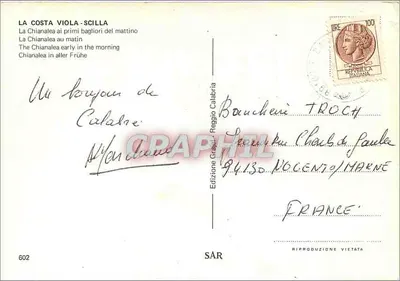 La Costa Viola - Scilla — La Chianalea rano — Wydawnictwo Grigio, Reggio Calabria, nr 602 — Rewers