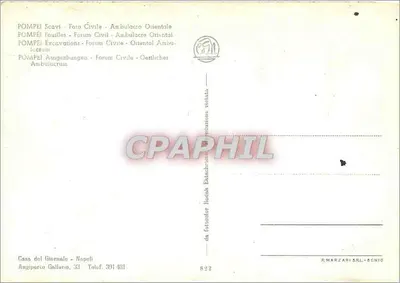 Pompeia — Fórum Civil — Ambulacrio Oriental — editor R. Marzari S.R.L. — n° 822 — Verso