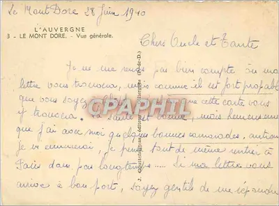 Le Mont-Dore — Allgemeiner Blick — Verlag J. Gouttieres (Rd-de-D.) — Rückseite