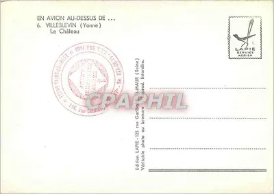 Castelo de Villeblevin — Visão aérea — Edição Lapie — Verso