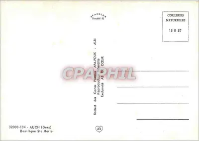 Auch - Bazylika św. Marii — Towarzystwo Kartek Pocztowych APA-POUX - ALBI — Rewers