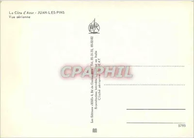Juan-les-Pins — Widok z powietrza — Les Editions MAR — Rewers