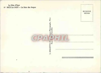 Nice — A Baía dos Anjos — noite — L. Gilletta & Cie, Nice — Verso