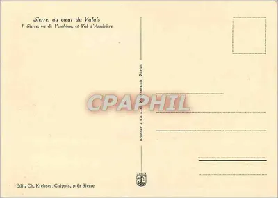 Sierre, w sercu Walisza — 1. Sierre, od Ventône, i dolina Anniviers — Brunner & Co A.G., Zurych — Rewers
