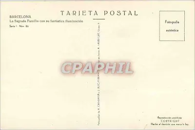 Święta Rodzina — z fantastycznym oświetleniem — A. CAMPANÀ, J. PUIG-FERRANDIS, seria I numer 86 — Rewers