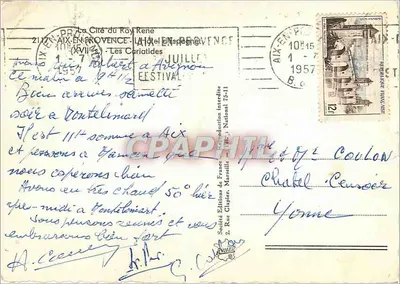 Aix-en-Provence — As Cariatides — Edições Clapier — Verso