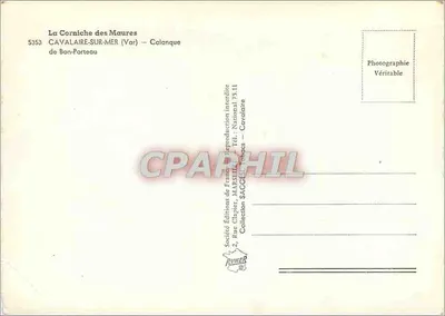 La Corniche dos Maures — Cavalaire-sur-Mer — Colanque — Éditions Clipier, n°5353 — Verso