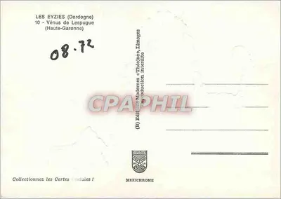 Les Eyzies (Dordogne) — Venus de Lespugue — Ediciones Modernes, Limoges — Reverso