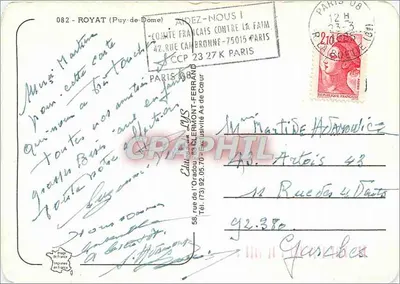 Royat — Poema de Émilie Bernard — Edições da França — Verso