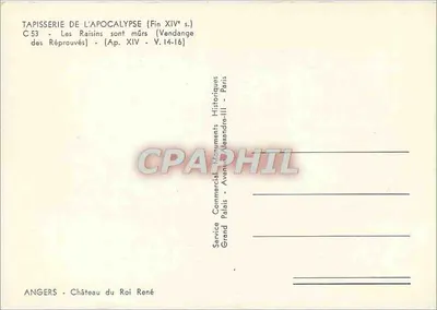 Tapijt van de Apocalyps — De druiven zijn rijp — Service Commercial Monuments Historiques, Parijs — Achterkant