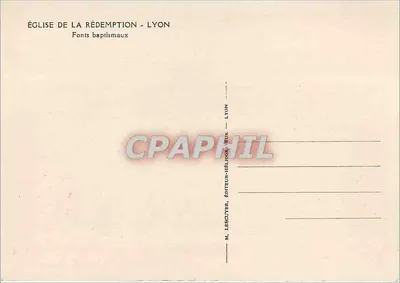Igreja da Redenção - Lyon — Fontes batismais — Editor M. Lescutter, Lyon — Verso