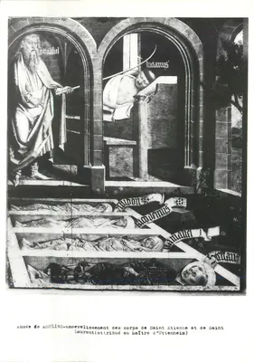 Enterramento dos corpos de São Etienne e São Laurent — atribuído ao mestre de Uttenheim — Museu de Moulins