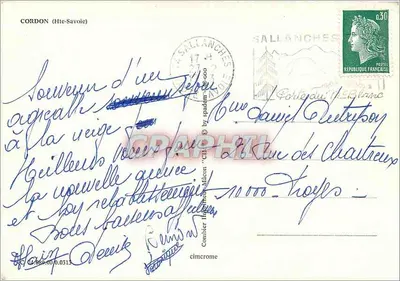 Cordon — Haute-Savoie — n° de série 000.0513 — Verso