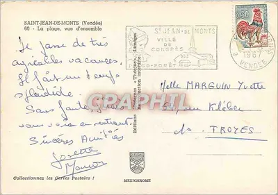 Saint-Jean-de-Monts (Vendée) — plaża — wydawnictwo Mexichrome, nr 60 — Rewers