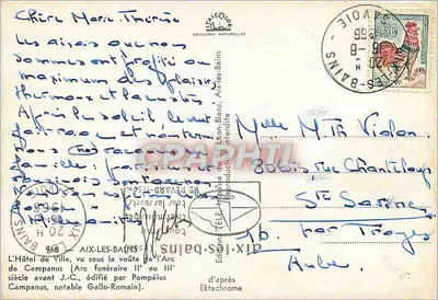 Aix-les-Bains — Arc funéraire IIe ou IIIe siècle avant J.-C. — Édition d'après Ektachrome — Rewers