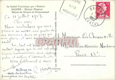 SALIERS - Maison du Marquis de Roquemaurel — Éditeur Michel, série touristique — Verso