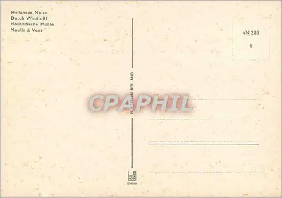 Holenderski młyn wiatrowy — seria VN 283, nr 8 — wydawca SCHIEDAM — Rewers