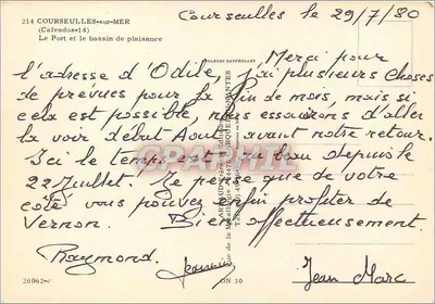Courseulles-sur-Mer — Port i basen rekreacyjny — Wydawca ARQUELES NATURELLES, nr 26062-c — Rewers