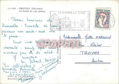 De Strand en de Hotels in Trouville-sur-Mer — Uitgave Sapromes — Achterkant