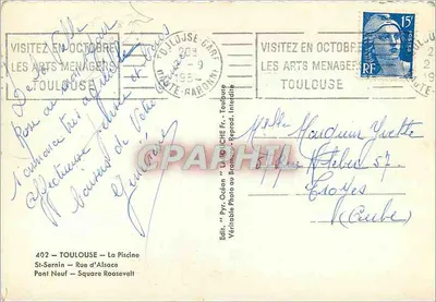 Toulouse — Souvenir de Toulouse — Wyd. 'Pyr. Océan' La Toulouse Fr. Reprod. Intédit — Rewers