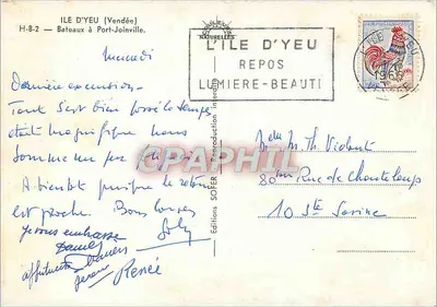 Statki w Port-Joinville — Wyspa Yeu (Vendée) — Wydawnictwo LUMIÈRE-BEAUTI — Rewers