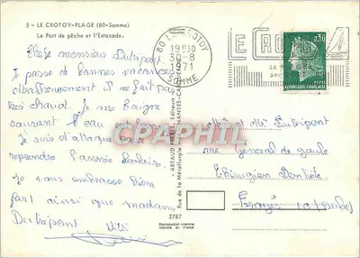 Port rybacki i Przystań — CROTOY-PLAGE (80-Somme) — Wydawcy ARTAUD FRÈRES — Rewers