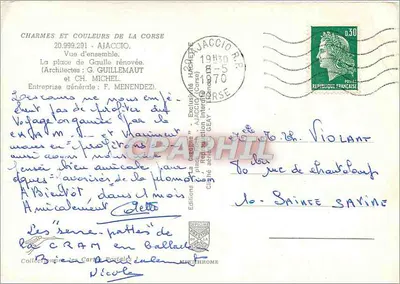 Plac de Gaulle — Ajaccio — Wydawnictwo IRIS — Rewers