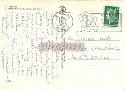 Beziers — El Titan, fuente del plateau de los Poetas — Société Éditions de France — Reverso