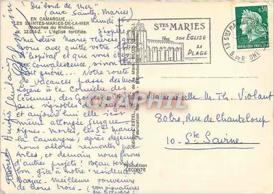 Verstärkte Kirche von Saintes-Maries-de-la-Mer — Verlag Estel, n° 12.014-Z — Rückseite