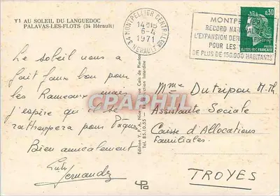 Palavas-les-Flots — widok panoramiczny i port — Wydawnictwo Y.P. A. Nîmes, nr 42 — Rewers