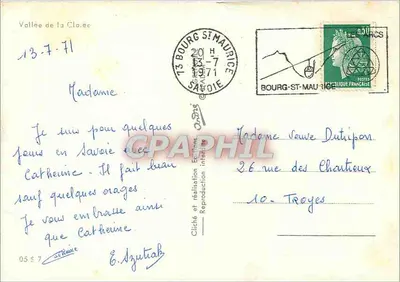 Wąwóz Claiée — Bourg-Saint-Maurice — Wydanie Cliché i realizacja wewnętrzna — Rewers