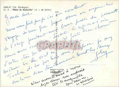 Sarlat (24) - Hotel de Malleville — CI. 8 - Série S. I. de Sarlat — Rewers