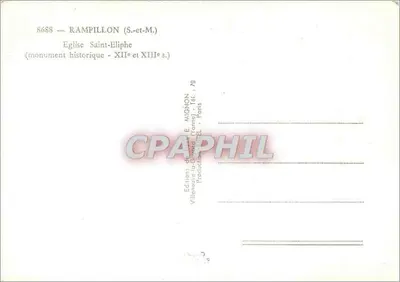Rampillon (S.-et-M.) — Katedra św. Elipha — Wydawca E. Mignon, nr 8688 — Rewers