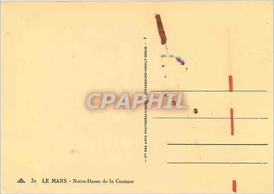 Le Mans — Najświętsza Maryja z Couture — wydawca: Ch. des Arts Photomécaniques, nr 31 — Rewers