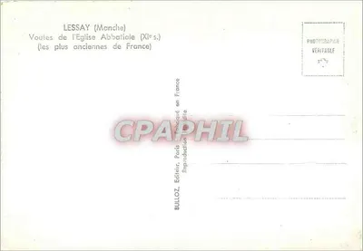 Lessay (Manche) — Voute dell'Abbazia (XI secolo) — Bulloz, Parigi — Verso