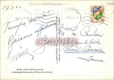 Arcachon — Bulwar, plaża i trzy przylądki — L. Chatagneau — Rewers