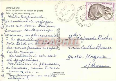 Venda de peixe ao retorno da pesca — Guadalupe — editor Mexichrome — Verso