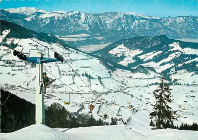 Niederau — Local de inverno com teleférico para o Marchbachjoch — Fotografia colorida CWAU 50