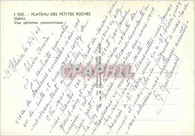 Plateau des Petites Roches — Widok z lotu panoramowy — Wydawnictwo GELLARD (Rhone) — Rewers