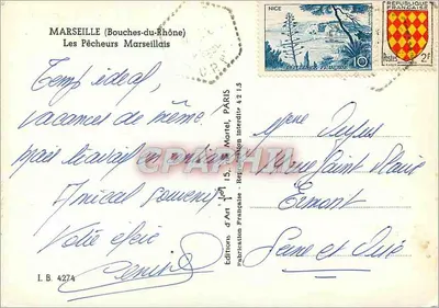Marsyjscy rybacy — Marsylia (Bouches-du-Rhône) — Éditions d'Art Française — Rewers
