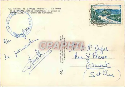 Około GANGES (Hérault) — Farma BAUME AURIOL nad Cirkiem NAVACELLES i Grotą Camisards — Wydawnictwo SCHITTER, Lucien — Rewers