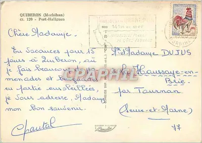 Port Quiberon — far i łodzie rybackie — wydawca Céleste Naturelles — Rewers