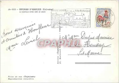 Kaplica Najświętszej Maryi Panny Bożej Wszelkiem Łaskom — Obrzeża Honfleur (Calvados) — Wydawnictwo Sapzomo — Rewers