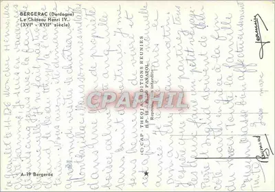 Bergerac — Castelo de Henri IV — Edições Panazol — Verso