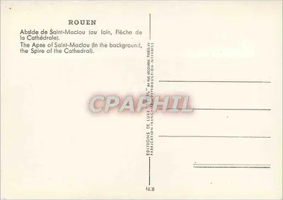 Rouen — Abside de Saint-Maclou (no longe, flecha da catedral) — Estel — Verso