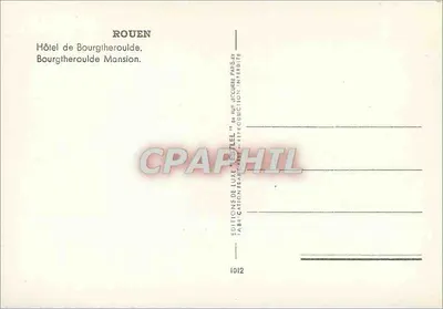 Rouen — Hotel de Bourgtheroulde — Editor Estel, n°1012 — Verso