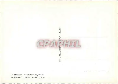Rouen — Widok na Pałac Sądownictwa z ulicy Żydów — C.A.P. Paris — Rewers
