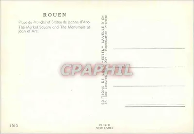 Rouen — Plac Rynek i Statua Jani z Arcy — Rewers